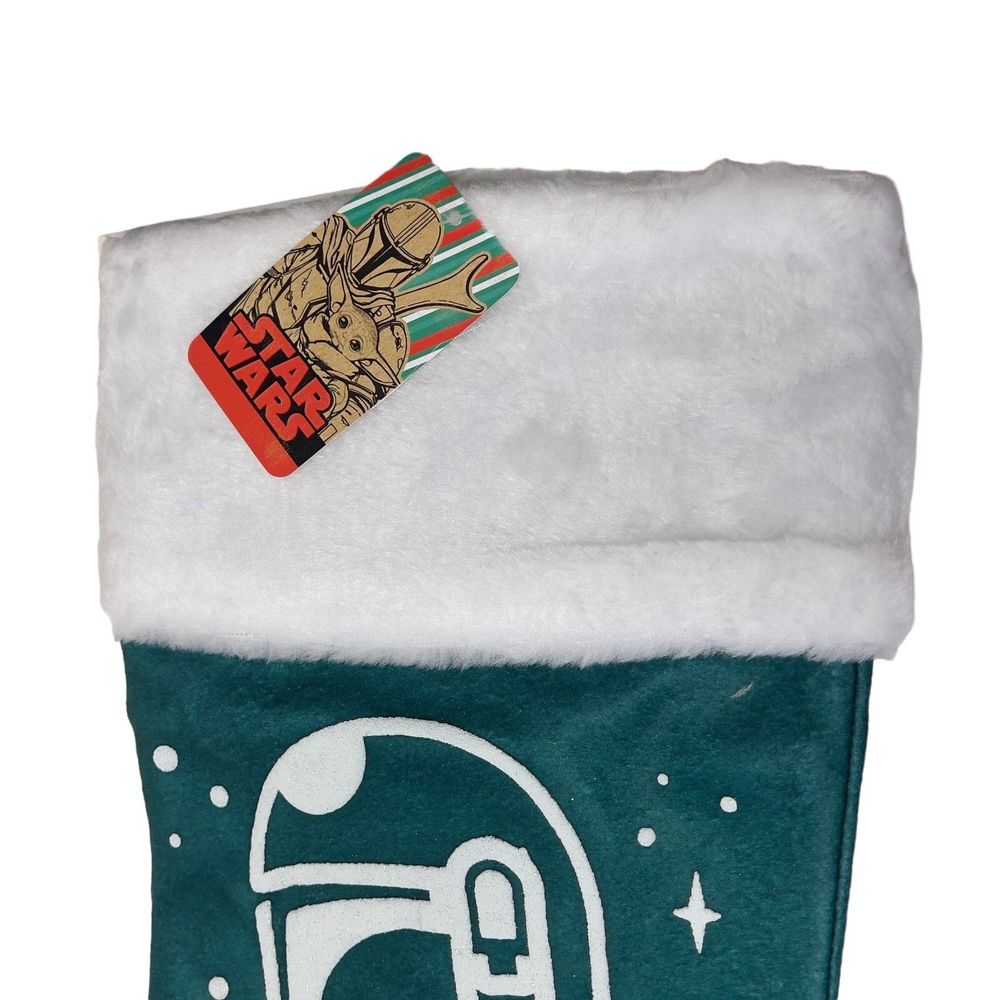 Star Wars Mandalorian baby Yoda Stocking NWT Glittery - Picture 4 of 7